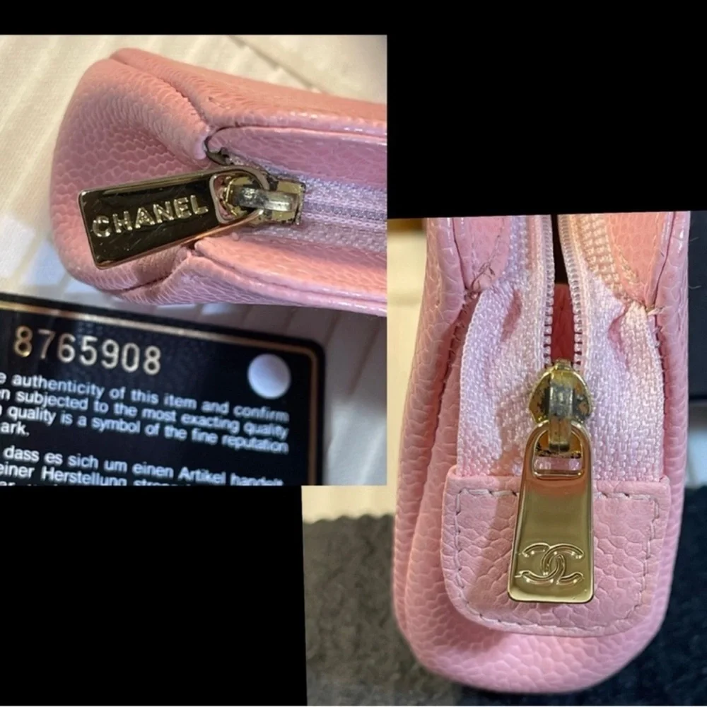Chanel Caviar Leather Mini Pink Pouch